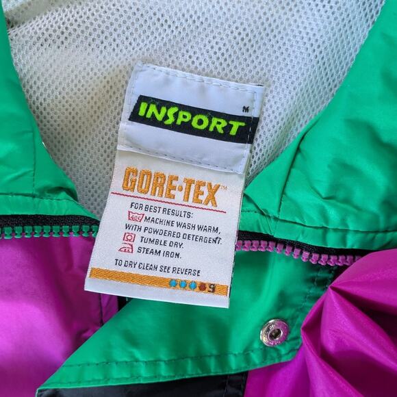 Vintage 90s Gore-Tex In Sport Windbreaker Jacket Mens M Purple Black Full Zip - Picture 5 of 8